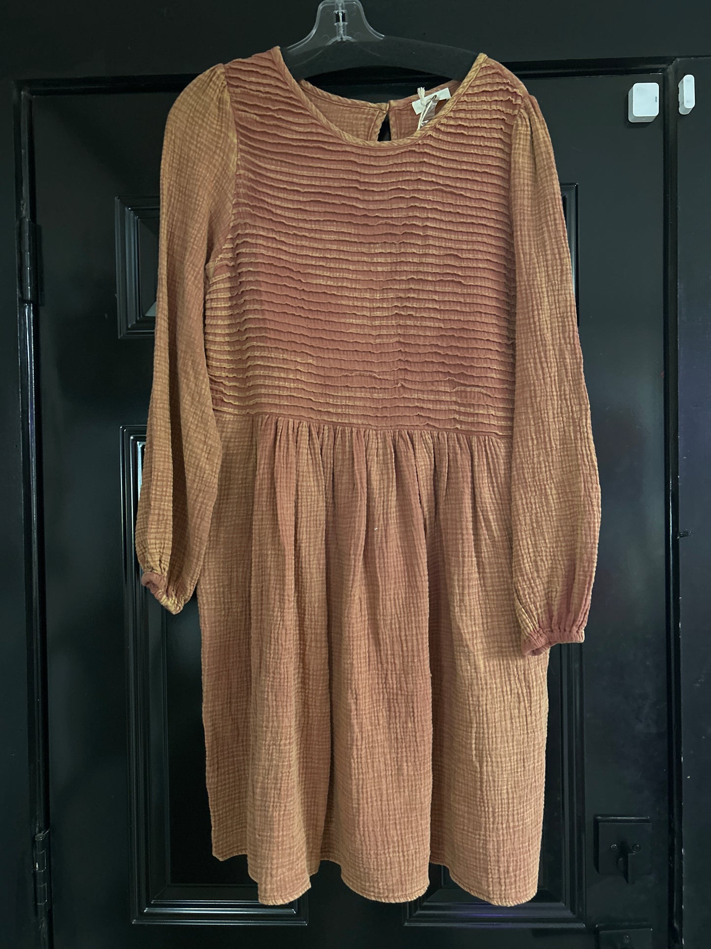 Front Pintuck Cotton Midi Dress