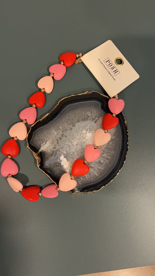 Red and Pink Heart Necklace