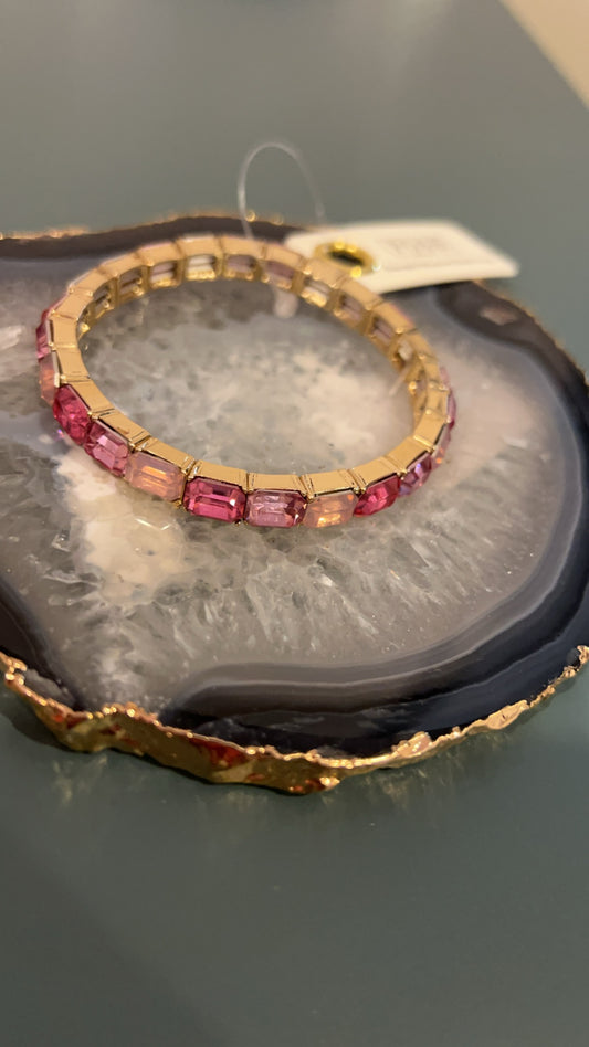 3 pink crystal bracelet