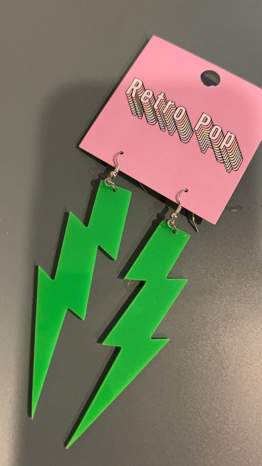 Green Light bolt Earrings