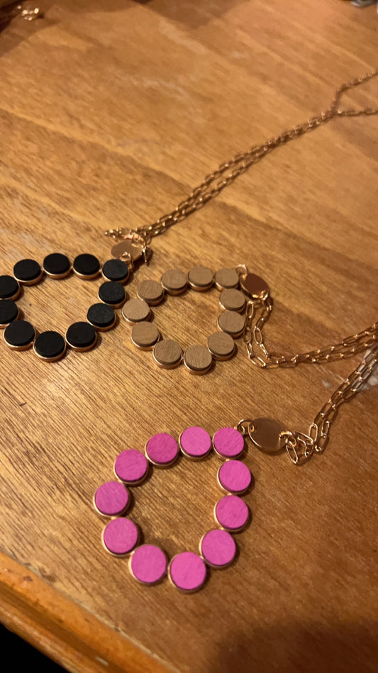 Wood and Gold Necklace