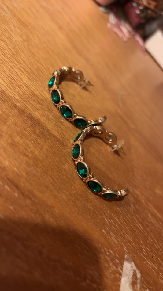 Gold and Crystal Earrings