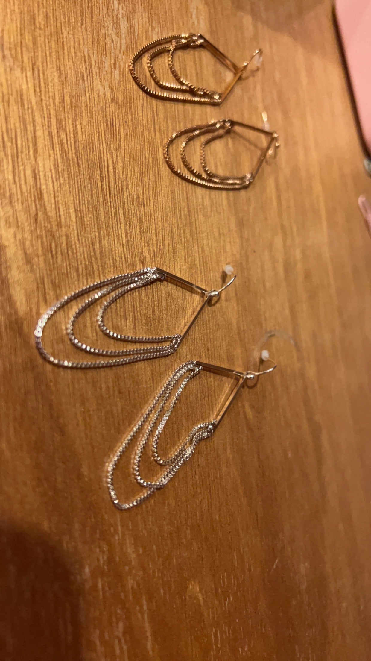 Gold and Silver Earrings with Chains