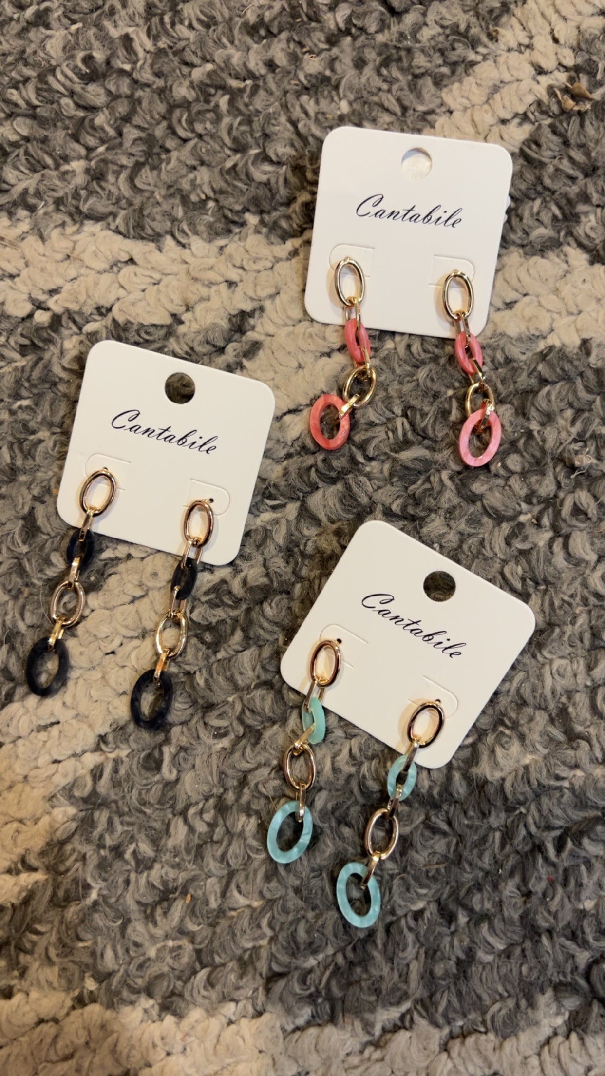 Gold and Acrylic Chain Earrings