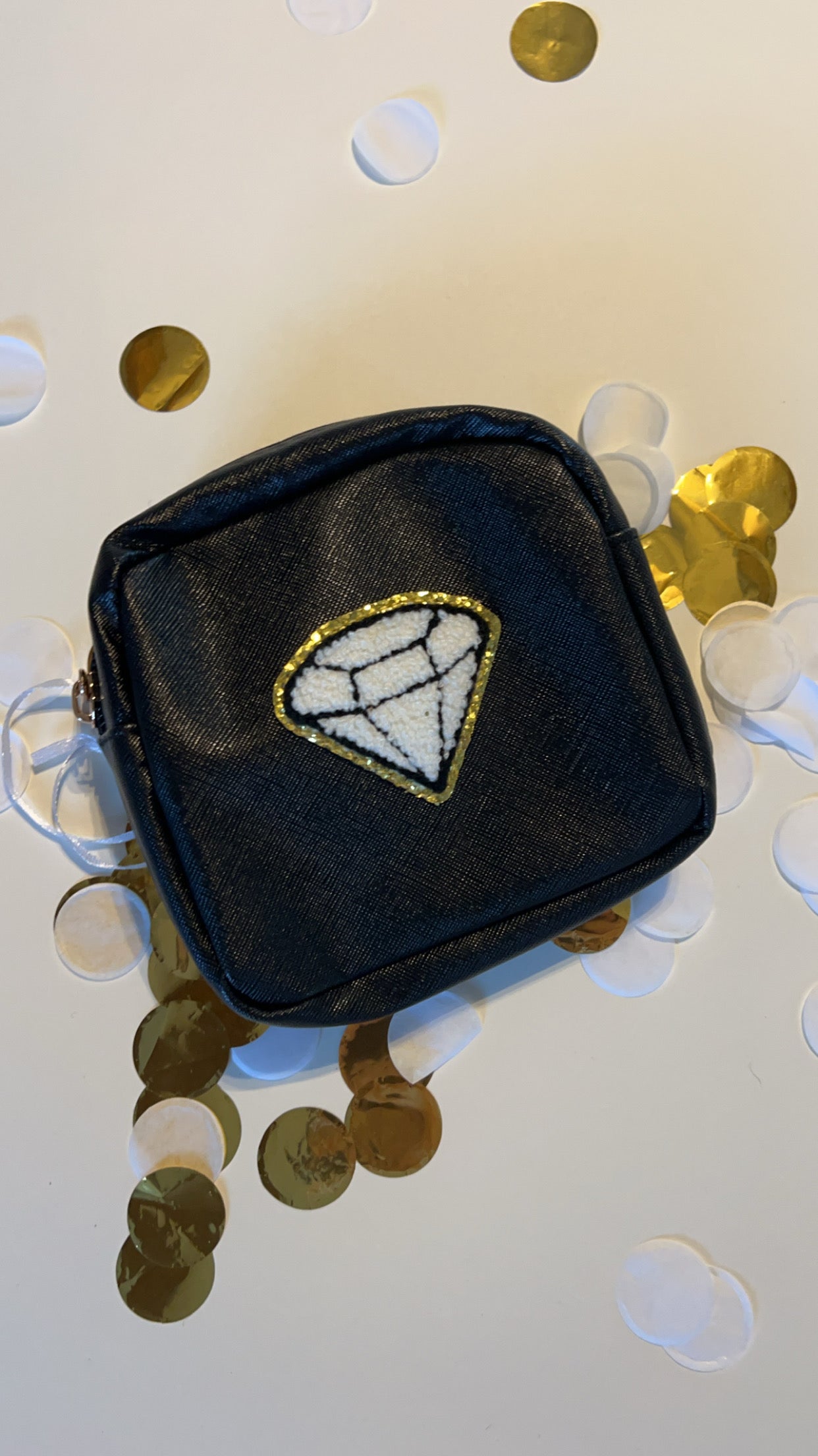 Small Black Diamond Patch Bag