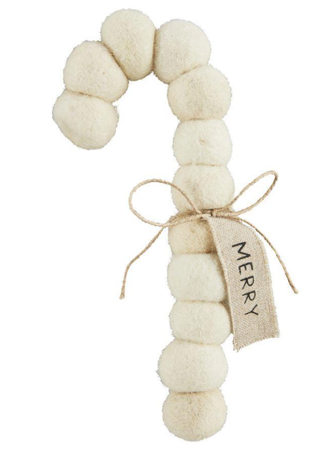 MERRY CANE FELT ORNAMENT