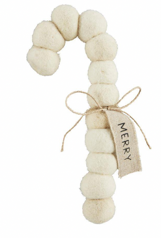 MERRY CANE FELT ORNAMENT