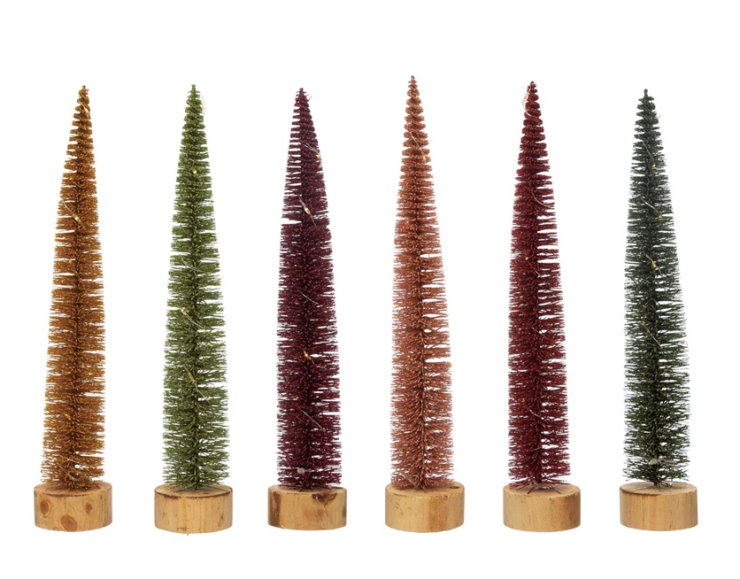 Plastic Bottle Brush Tree, 6 Colors