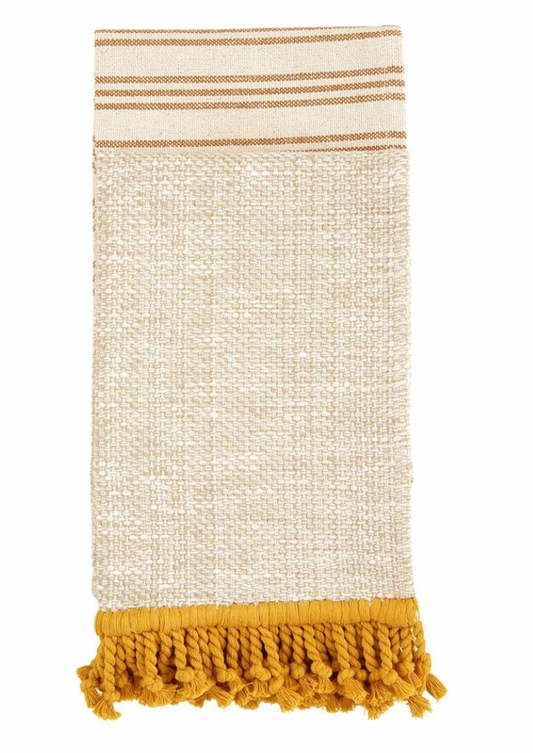 MUSTARD FRINGE TOWEL SET