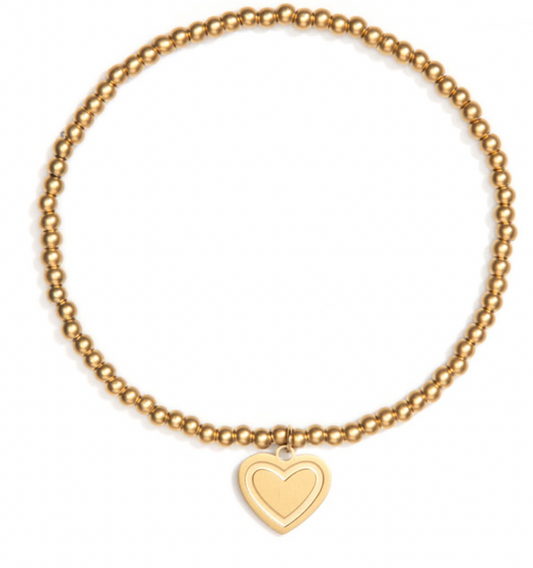 GOLD HEART CHARM BRACELET