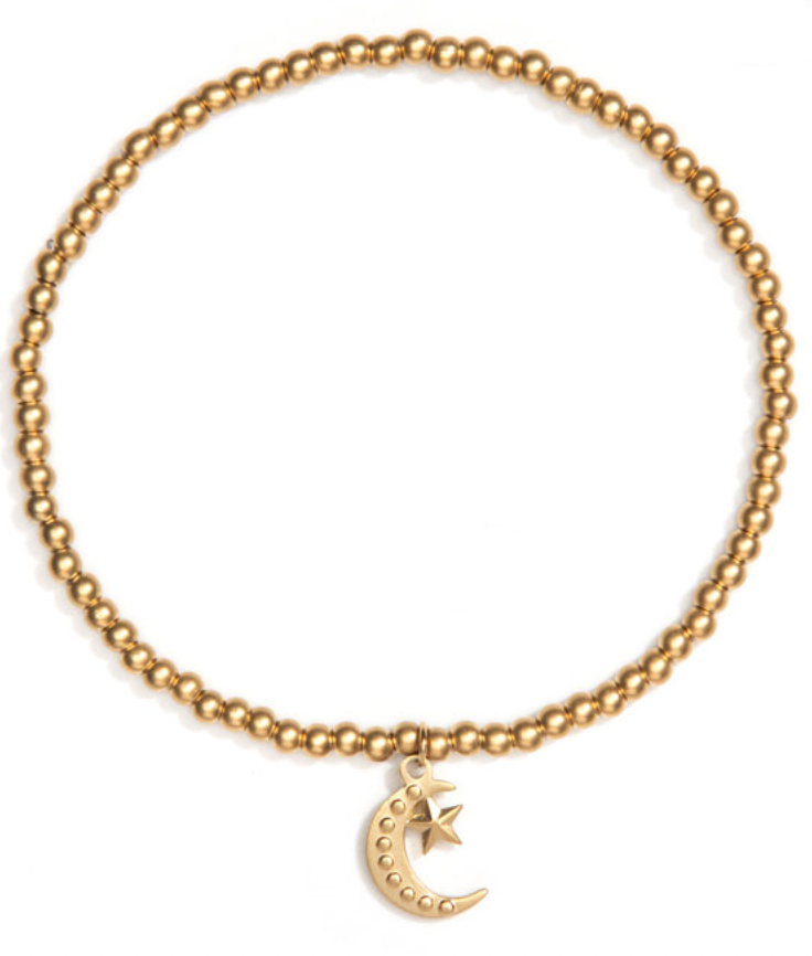 GOLD MOON CHARM BRACELET