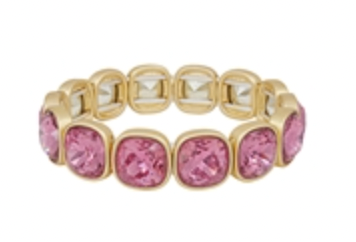 Squared Crystal and Gold Stretch Bracelet