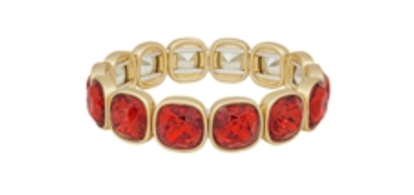 Squared Crystal and Gold Stretch Bracelet