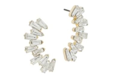 Rhinestone Moon Shaped 1.75" Earring