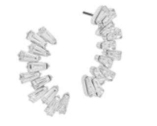 Rhinestone Moon Shaped 1.75" Earring