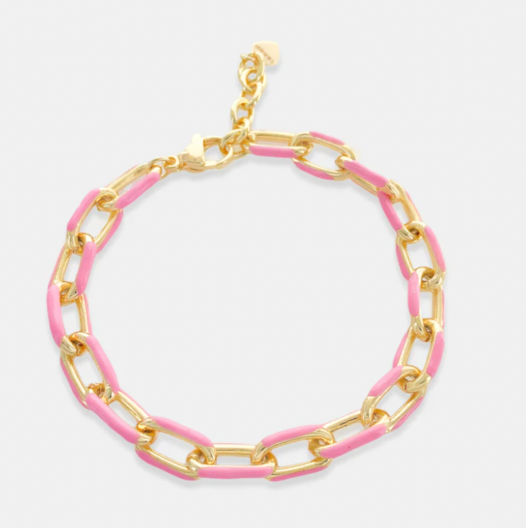 Enamel Paperclip Bracelet