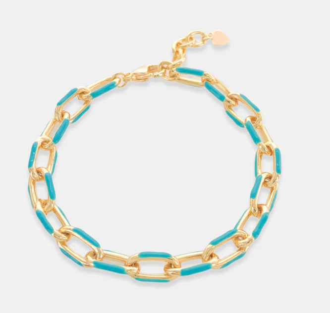 Enamel Paperclip Bracelet