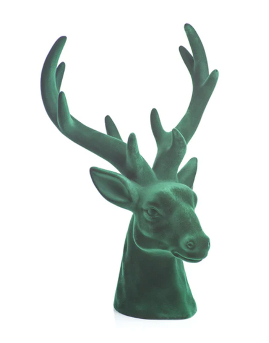 Flocked Green Stagg Head