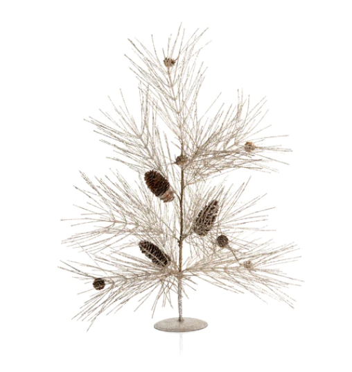Champagne Spruce and Pine Cones Tree