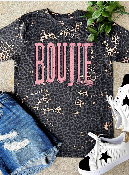 BOUJIE LEOPARD BLEACHED TEE