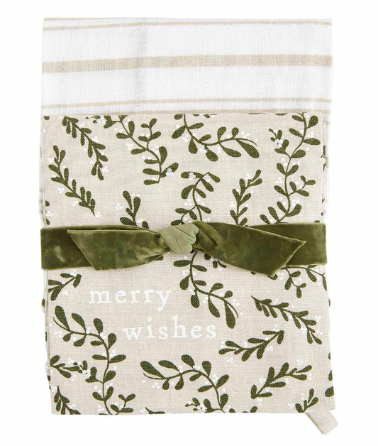 MERRY WHITE XMAS TOWEL SET