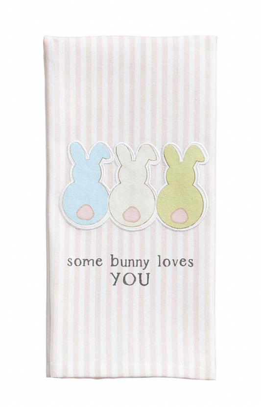 BUNNY WITH FLOWER PATCH TOWEL