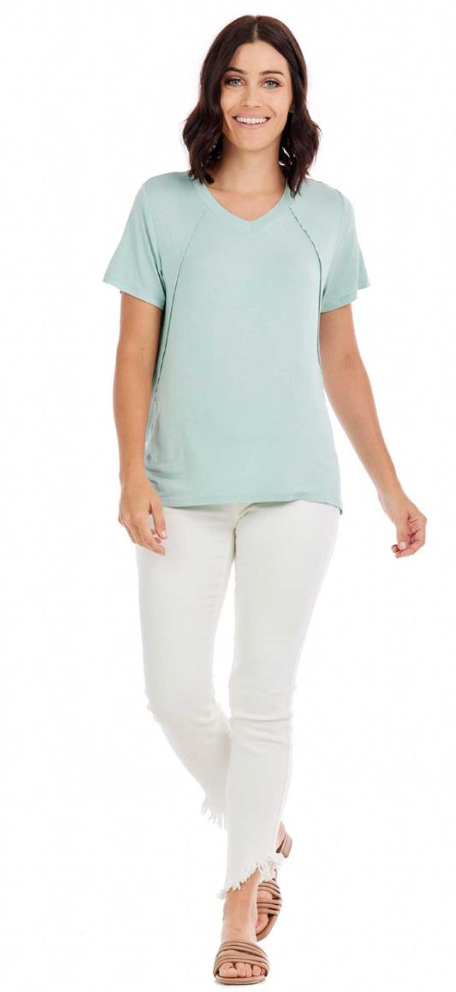 Seafoam Minah V-Neck Tee