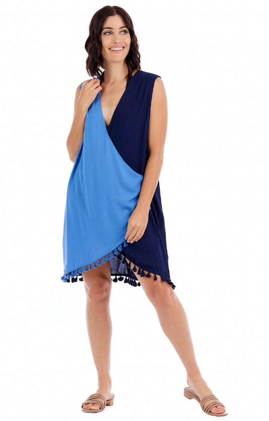 Navy Kim Tassel Cover-Up