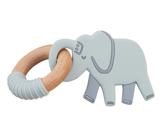 Gray Elephant Teething Ring