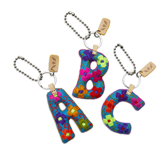 TURQUOISE FELT ALPHABET CHARMS