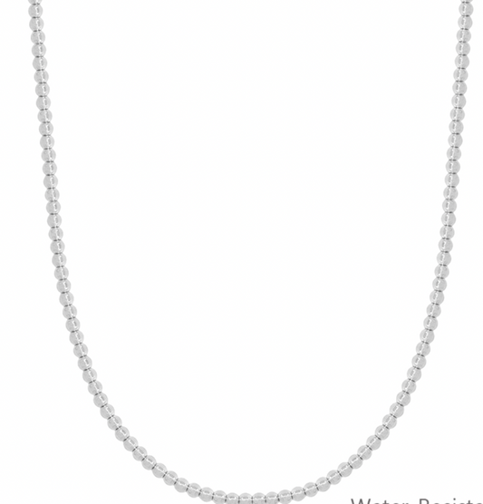 Water Resistant 3MM Beaded 16"-18" Necklace