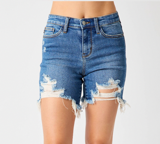 Frayed Denim Shorts