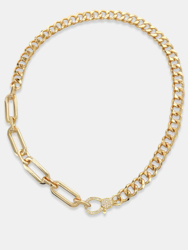 Curb Chain with CZ Lobster