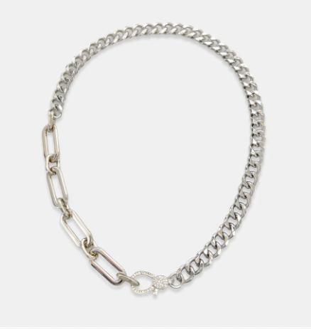 Curb Chain with CZ Lobster