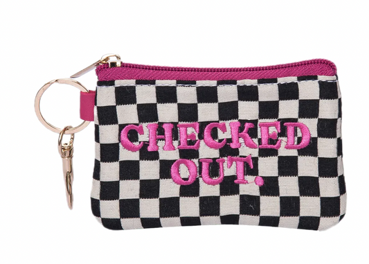 CHECKED OUT CHECKERED ZIP WALLET