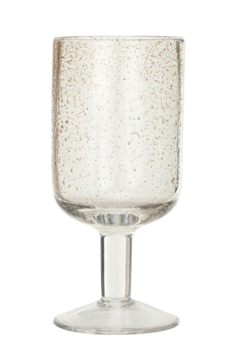 12 oz. Stemmed Seeded Wine Glass w/ Gold Color Flecks