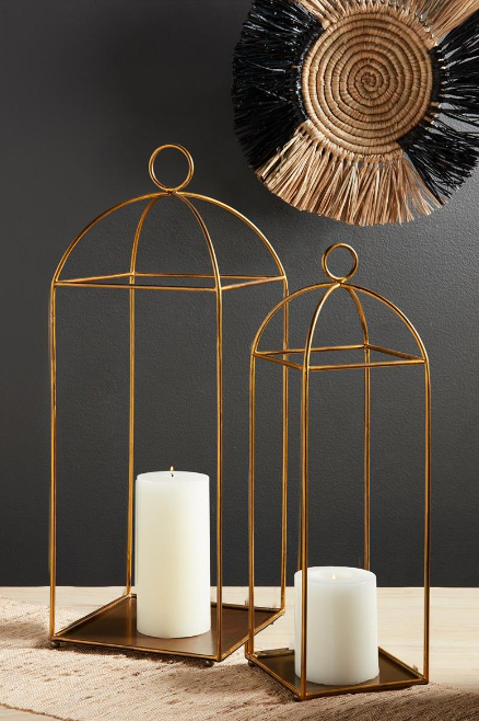 TALL BRASS LANTERN SET