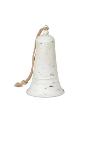 Carillon Antique White Metal Bell, 8"