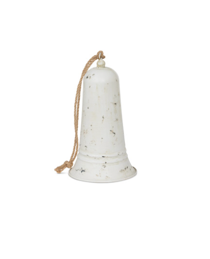 Carillon Antique White Metal Bell, 10"