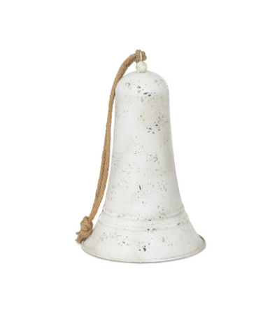 Carillon Antique White Metal Bell, 12"