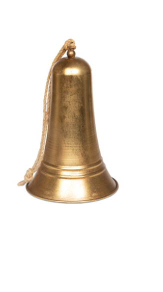 Carillon Antique Gold Metal Bell, 12"