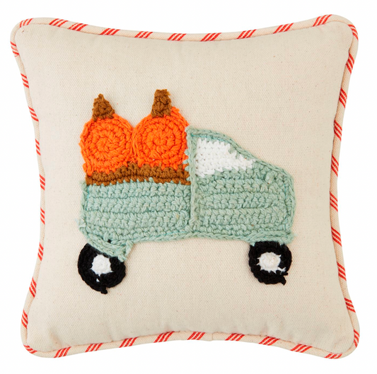 TRUCK THANKSGIVING CROCHET PILLOW