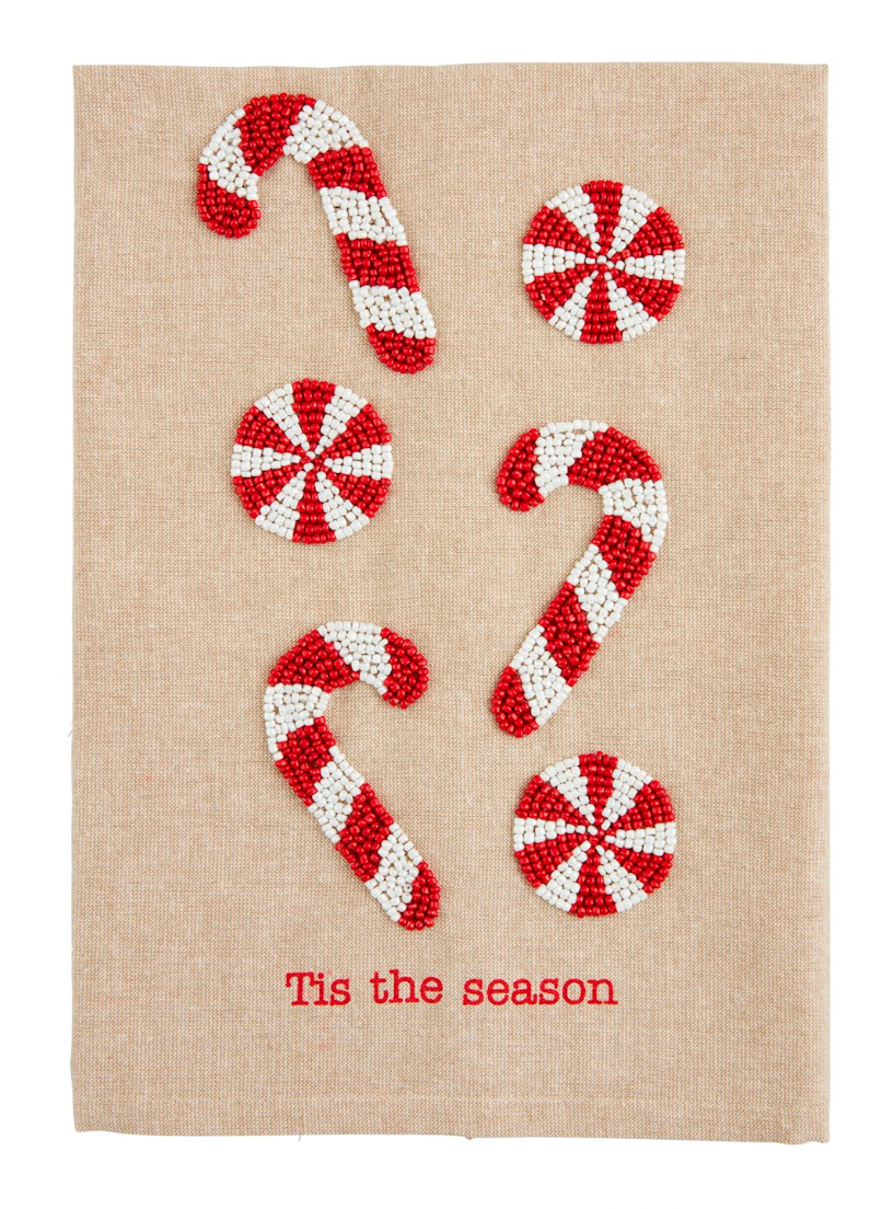 CANDY CANE XMAS BEAD TOWEL