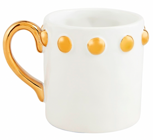 GOLD DOT RIM CERAMIC MUG