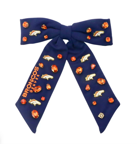 Denver Broncos Navy Bow Barrette