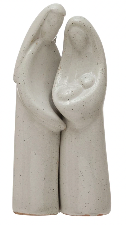 Stoneware Holy Family, Set of 2