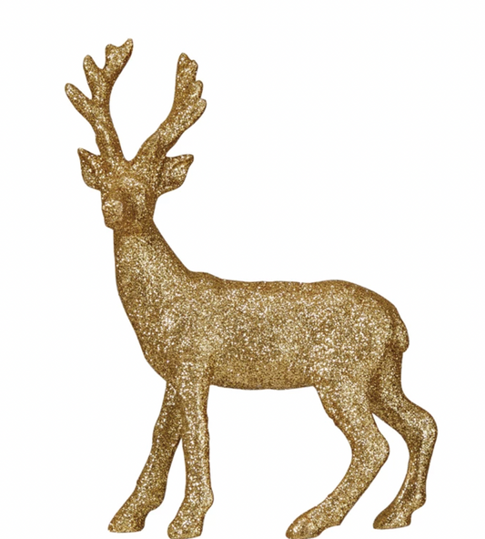 Resin Buck w/ Glitter, Gold Finish