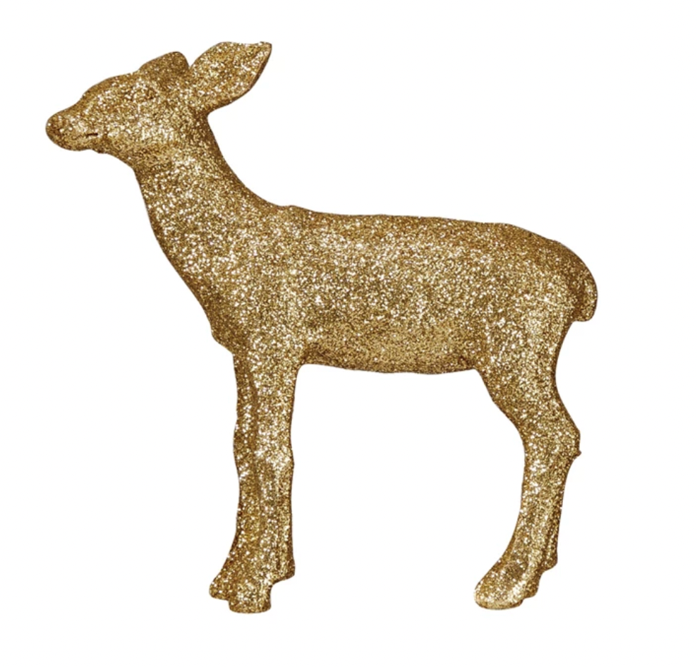 Resin Deer w/ Glitter, Gold Finish