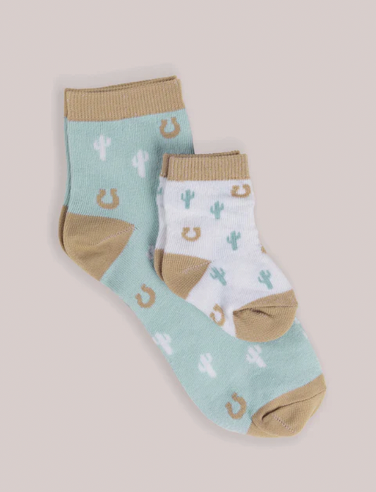 Mama & Me Matching Socks Set - Howdy Partner Blue