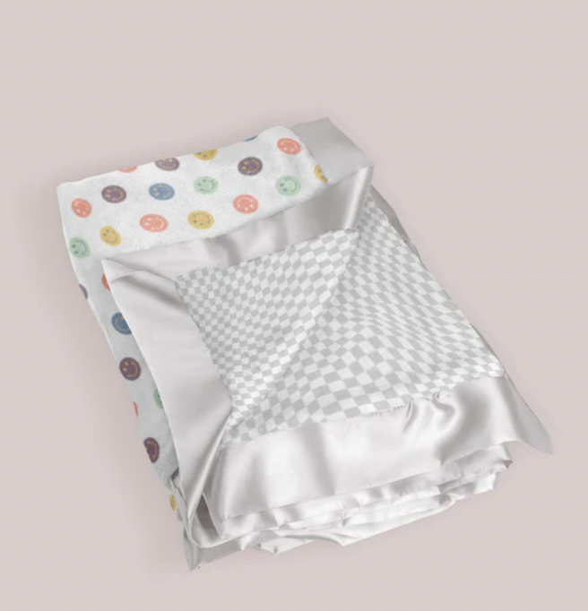 Ultra-Soft Thick Reversible Baby Blanket - Happy Baby Vibes